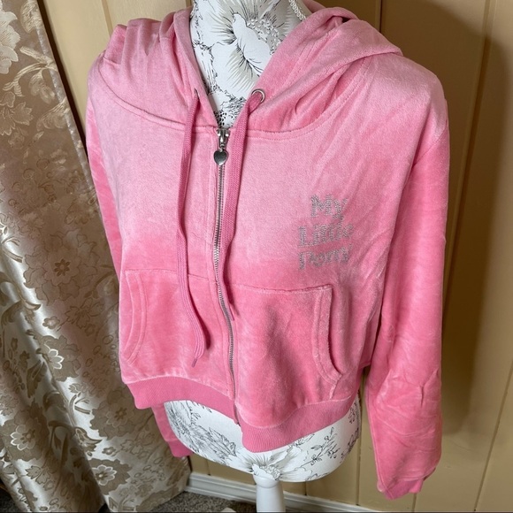 New! Dolls Kill x My Little Pony power ponies pink velour Track jacket 1X 1XL - Picture 2 of 4